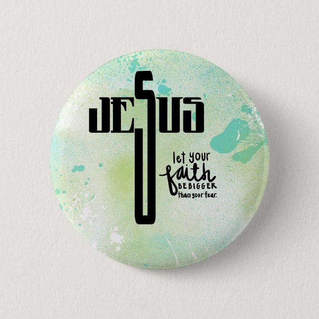 Chapa Redonda De 5 Cm Arte De Palabra De Jesús (Anverso)