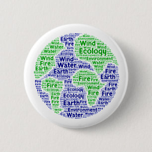Chapa Redonda De 5 Cm Arte de palabras de ecología del planeta Tierra