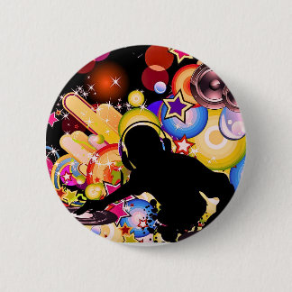 Chapa Redonda De 5 Cm Arte de pared de música de DJ vívido | Póster mode