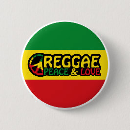 Chapa Redonda De 5 Cm Arte de reggae con palabras positivas Paz y amor
