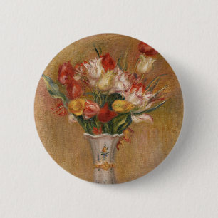 Chapa Redonda De 5 Cm Arte de tulipán floral vintage Cottagecore Renoir