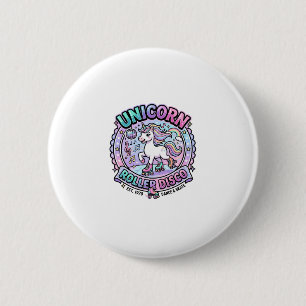 Chapa Redonda De 5 Cm Arte de Unicorn Roller Disco POD Listo para Market
