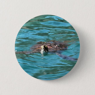 Chapa Redonda De 5 Cm Arte de vida silvestre de la tortuga marina Logger