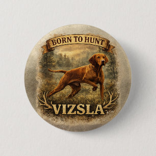 Chapa Redonda De 5 Cm Arte del Vizsla Húngaro   