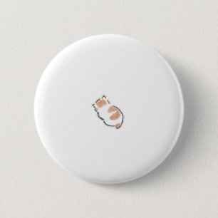 Chapa Redonda De 5 Cm Arte dibujado a mano de gato dormido enrollado lin
