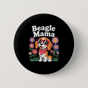 Chapa Redonda De 5 Cm Arte divertido de Beagle para mujeres chicas mamá 