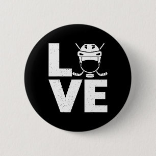 Chapa Redonda De 5 Cm Arte divertido de hockey sobre hielo para hombres 