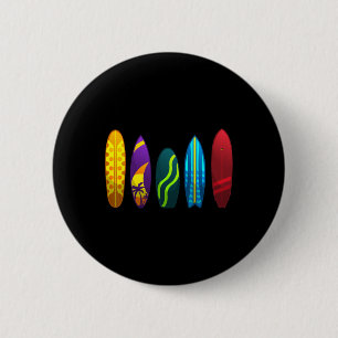 Chapa Redonda De 5 Cm Arte Divertido de Surf para Hombres Mujeres Niños
