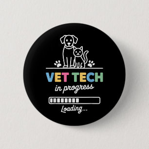 Chapa Redonda De 5 Cm Arte divertido de técnico veterinario para hombres