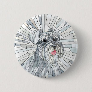 Chapa Redonda De 5 Cm Arte en miniatura de Schnauzer Mosaic