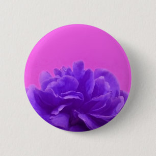 Chapa Redonda De 5 Cm Arte floral morado y frambuesa