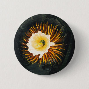 Chapa Redonda De 5 Cm Arte gótico de Cereus nocturno vintage