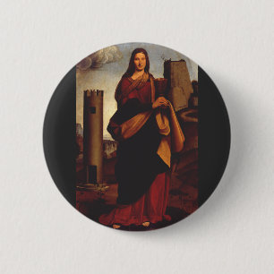 Chapa Redonda De 5 Cm Arte gráfico de icono sagrado de Santa Bárbara