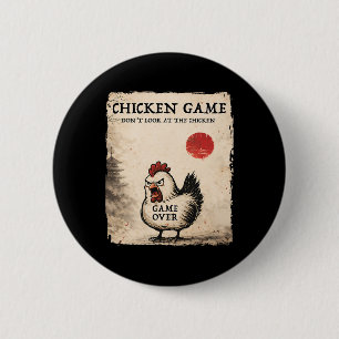 Chapa Redonda De 5 Cm Arte Japonés Divertido Juego de Pollo Gráfico Homb