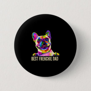 Chapa Redonda De 5 Cm Arte Mejor Papá Frenchie Bulldog Francés Papá Perr
