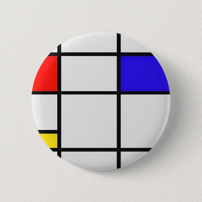 Chapa Redonda De 5 Cm Arte moderno de Piet Mondrian (Anverso)
