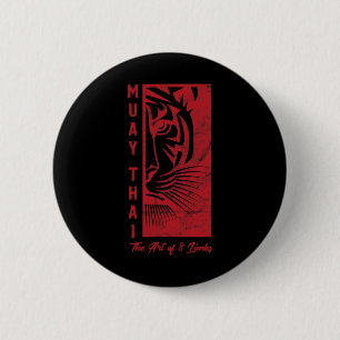 Chapa Redonda De 5 Cm Arte Muay Thai Tiger de 8 Extremidades Regalo Kick