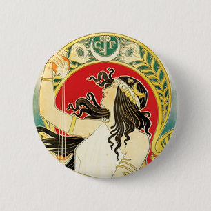 Chapa Redonda De 5 Cm Arte Nouveau del ~ de Enrique Privat~Livemont