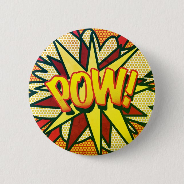Chapa Redonda De 5 Cm Arte Pop Comic POW! Retro (Anverso)
