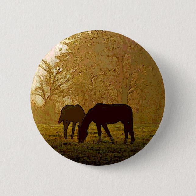 Chapa Redonda De 5 Cm Arte pop de caballos (Anverso)