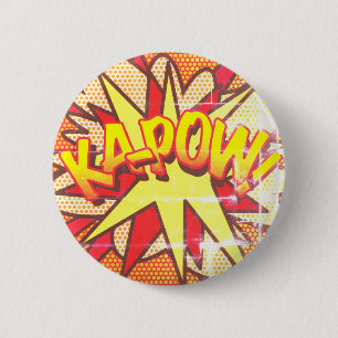 Chapa Redonda De 5 Cm Arte Pop de Cómic Retro Divertido KA-POW