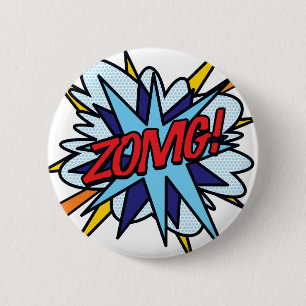 Chapa Redonda De 5 Cm Arte Pop de Cómic ZOMG
