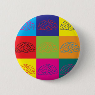 Chapa Redonda De 5 Cm Arte pop de la neurología