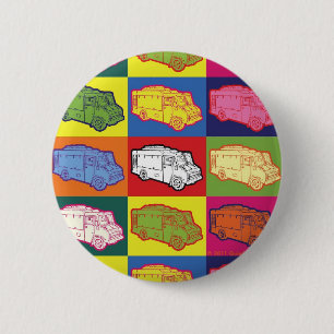 Chapa Redonda De 5 Cm Arte pop del camión de la comida