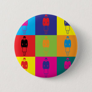 Chapa Redonda De 5 Cm Arte pop del vuelo