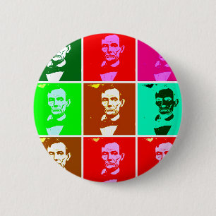 Chapa Redonda De 5 Cm Arte pop .esque Abraham Lincoln