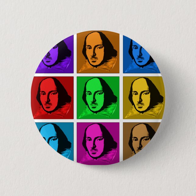 Chapa Redonda De 5 Cm Arte pop Shakespeare (Anverso)