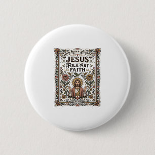 Chapa Redonda De 5 Cm Arte popular de Jesús Fe Jesús Arte popular Cristi