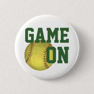 Chapa Redonda De 5 Cm Arte Softball pintado