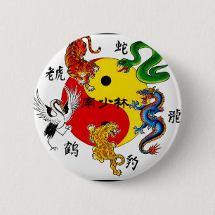 CHAPA REDONDA DE 5 CM ARTES MARCIALES 5 ANIMALES