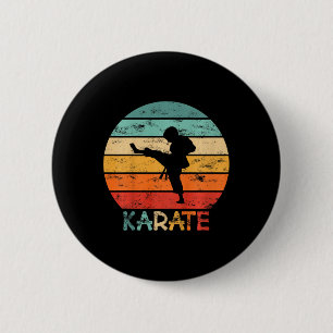 Chapa Redonda De 5 Cm Artes Marciales de Karate para Niños Motivo Grunge