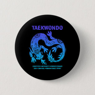 Chapa Redonda De 5 Cm Artes Marciales Dragón Taekwondo MMA Adolescentes 