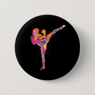 Chapa Redonda De 5 Cm Artes Marciales Muay Thai Niños Mujeres Chicas Kic
