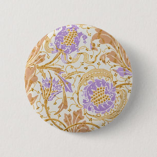 Chapa Redonda De 5 Cm Artes y Oficios Walter Crane Arte Floral Púrpura