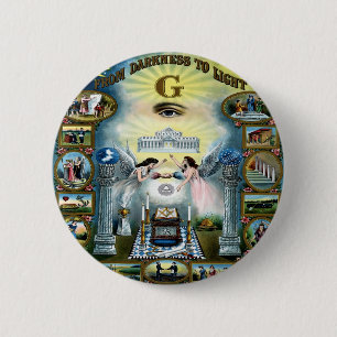 Chapa Redonda De 5 Cm Artesanía antigua masonería Masonic Hazen