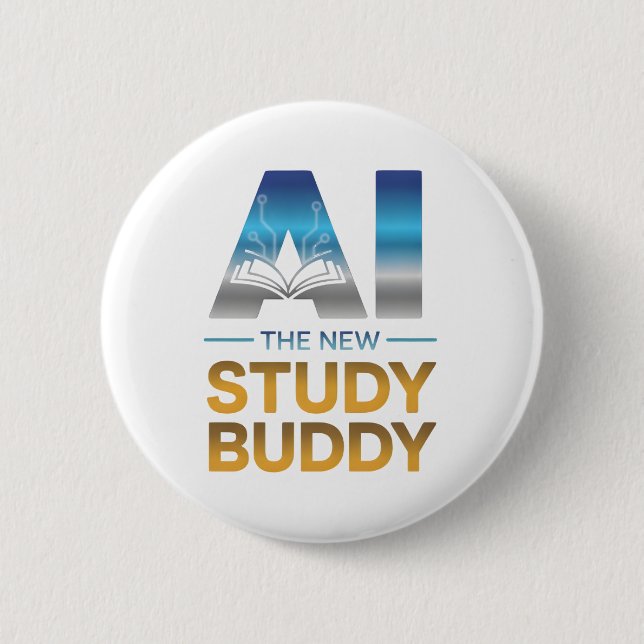 Chapa Redonda De 5 Cm Artificial Intelligence Study Buddy Design (Anverso)