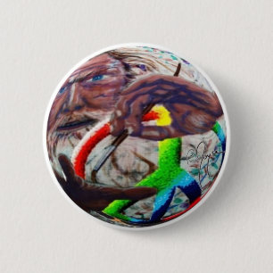 Chapa Redonda De 5 Cm Artista de la paz en esfera