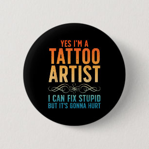 Chapa Redonda De 5 Cm Artista de tatuajes divertidos arte para hombres m
