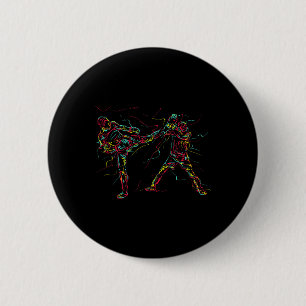 Chapa Redonda De 5 Cm Artista marcial de arte abstracto Karate
