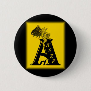Chapa Redonda De 5 Cm ArtKSZP Logo mit kleinem Golem schwarz gelb diseño