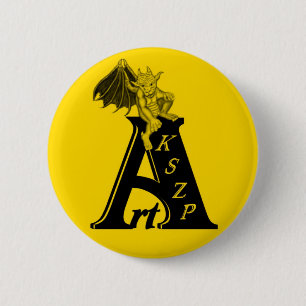 Chapa Redonda De 5 Cm ArtKSZP Logo mit kleinem Golem schwarz gelb diseño