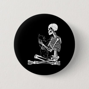 Chapa Redonda De 5 Cm Arts Kitty Skeleton Halloween Disstull Skull Y Ca