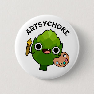Chapa Redonda De 5 Cm Artsychoke Funny Veggie Artichoke Pun