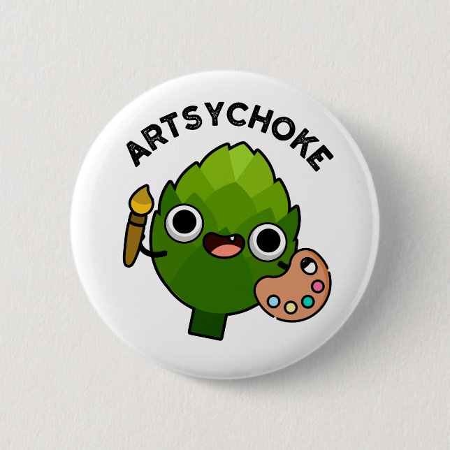 Chapa Redonda De 5 Cm Artsychoke Funny Veggie Artichoke Pun (Anverso)