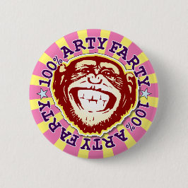 Chapa Redonda De 5 Cm Arty Farty 100% Funny Monkey Badge