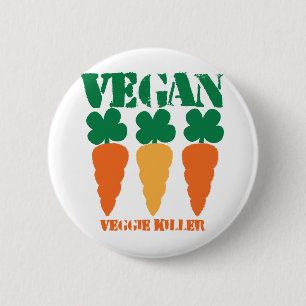Chapa Redonda De 5 Cm Asesino del Veggie del vegano
